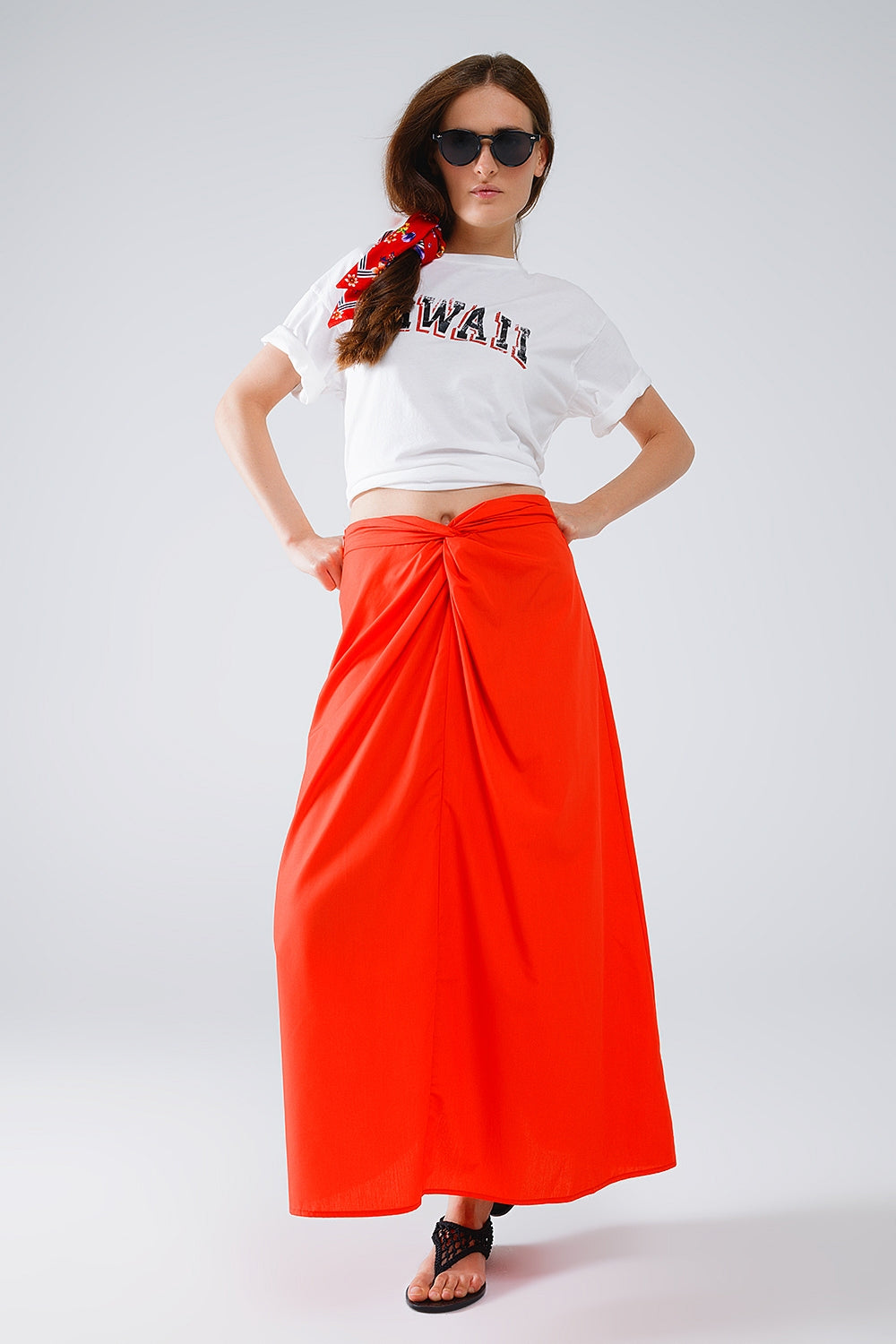 Camiseta Hawaii Efecto Lavado en color blanco Q2