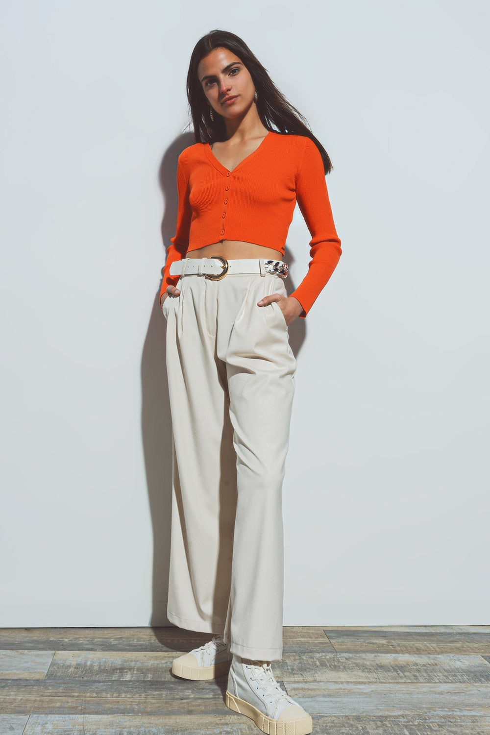 cardigan corta de canale en naranja Q2