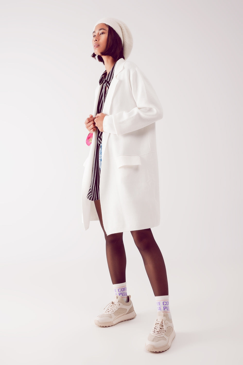 Cardigan extra grande en crudo con solapas Q2