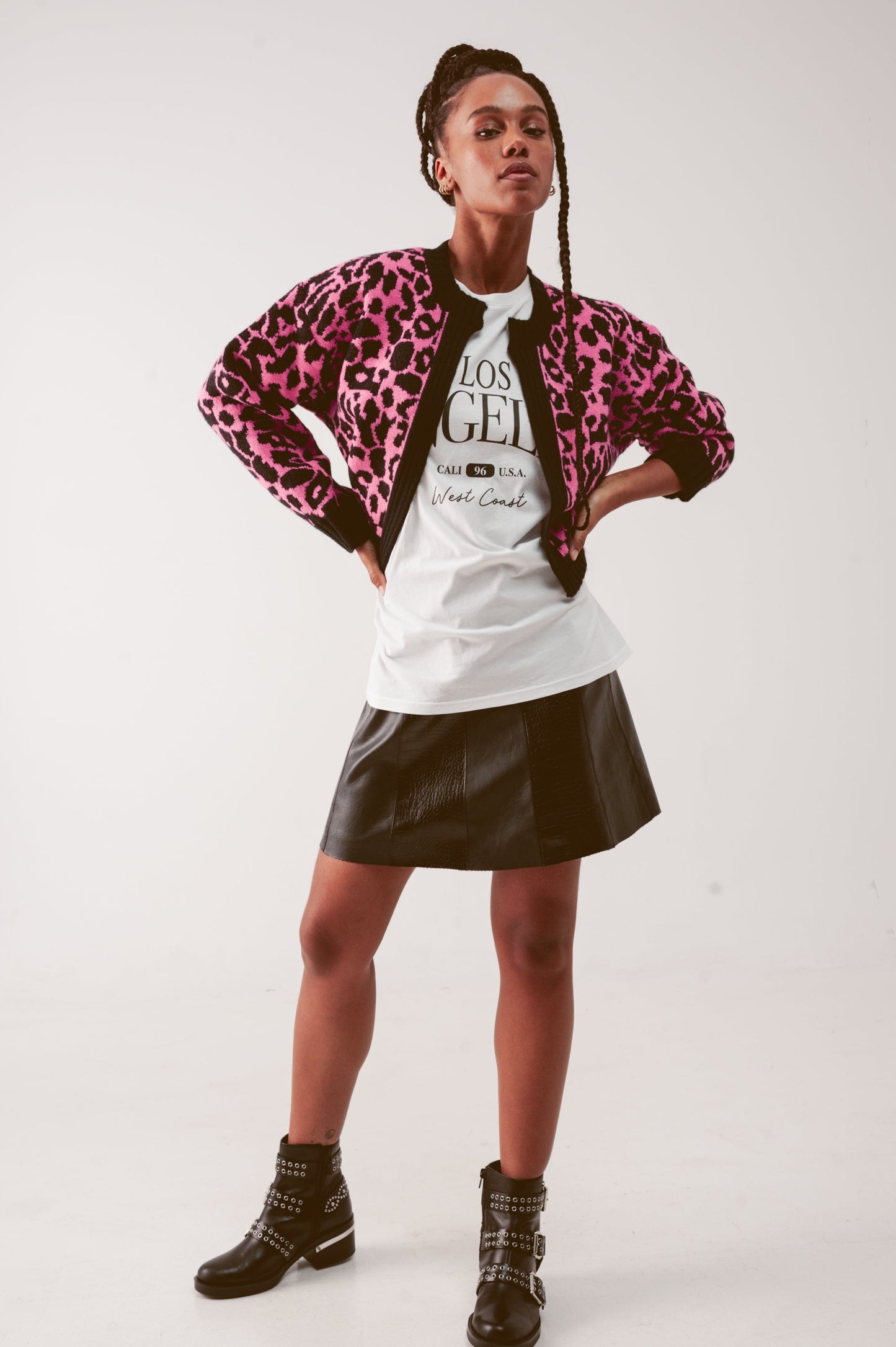 Cardigan fucsia con diseño animal Q2