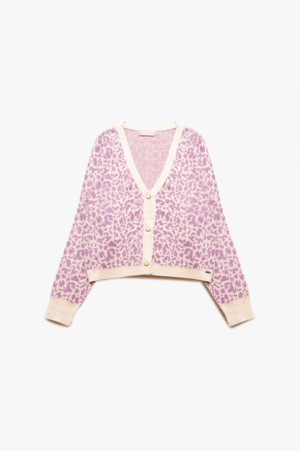 Cárdigan ligero en estampado animal lila Q2