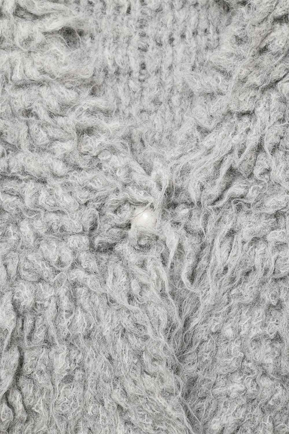 Chaleco de lujo con textura de pelo largo gris Q2