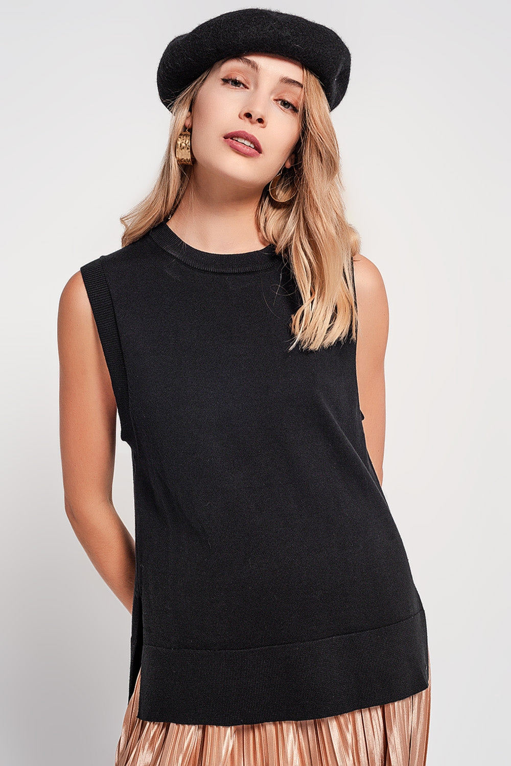 Chaleco negro de punto Q2
