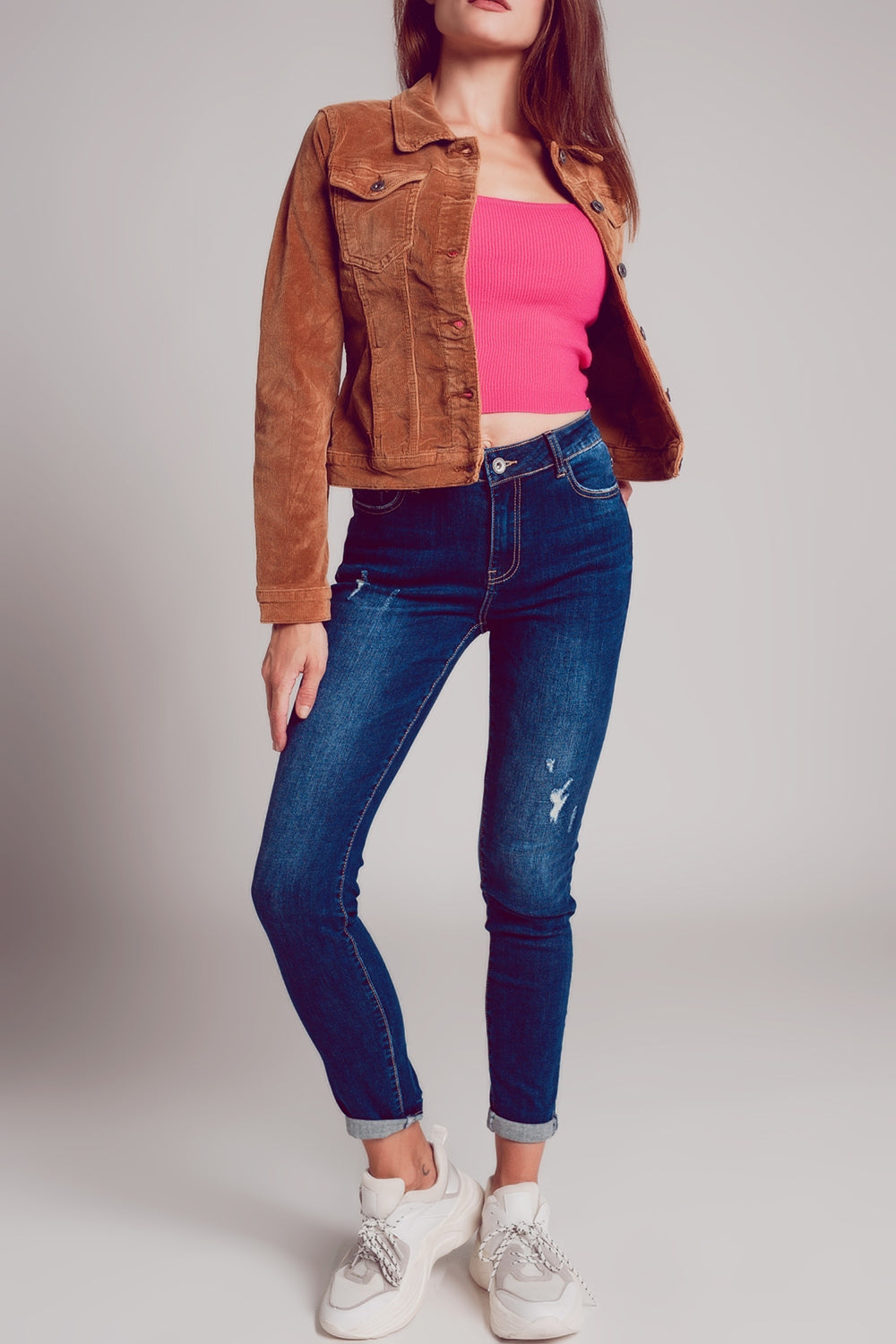 Chaqueta de pana de color camel Q2
