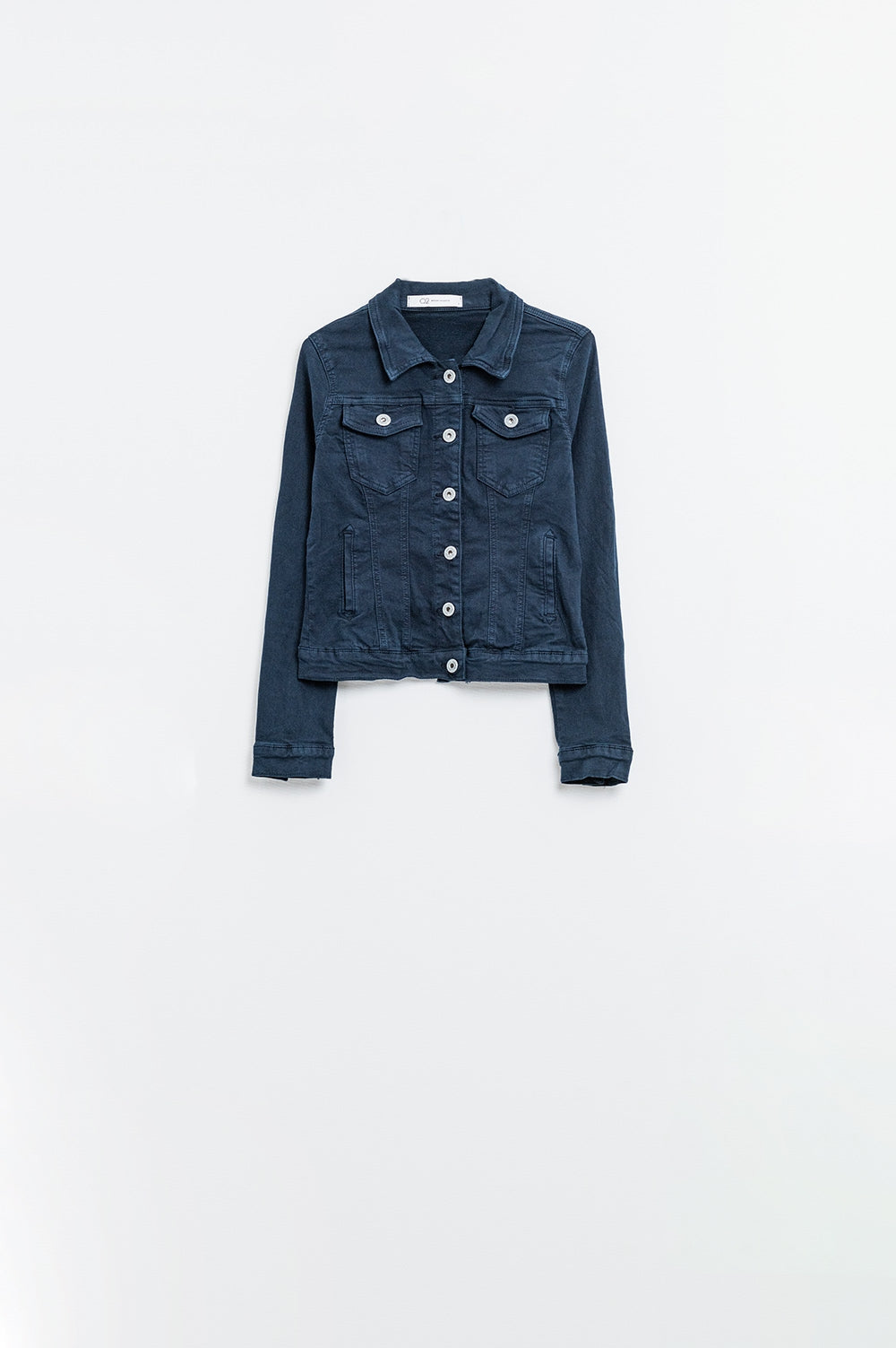 Chaqueta vaquera básica con bolsillos en azul marino Q2