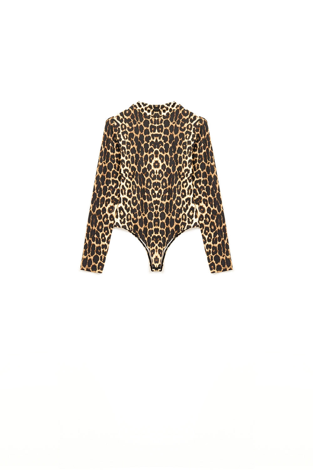 Cuerpo de Spandex con estampado de leopardo y manga larga Q2