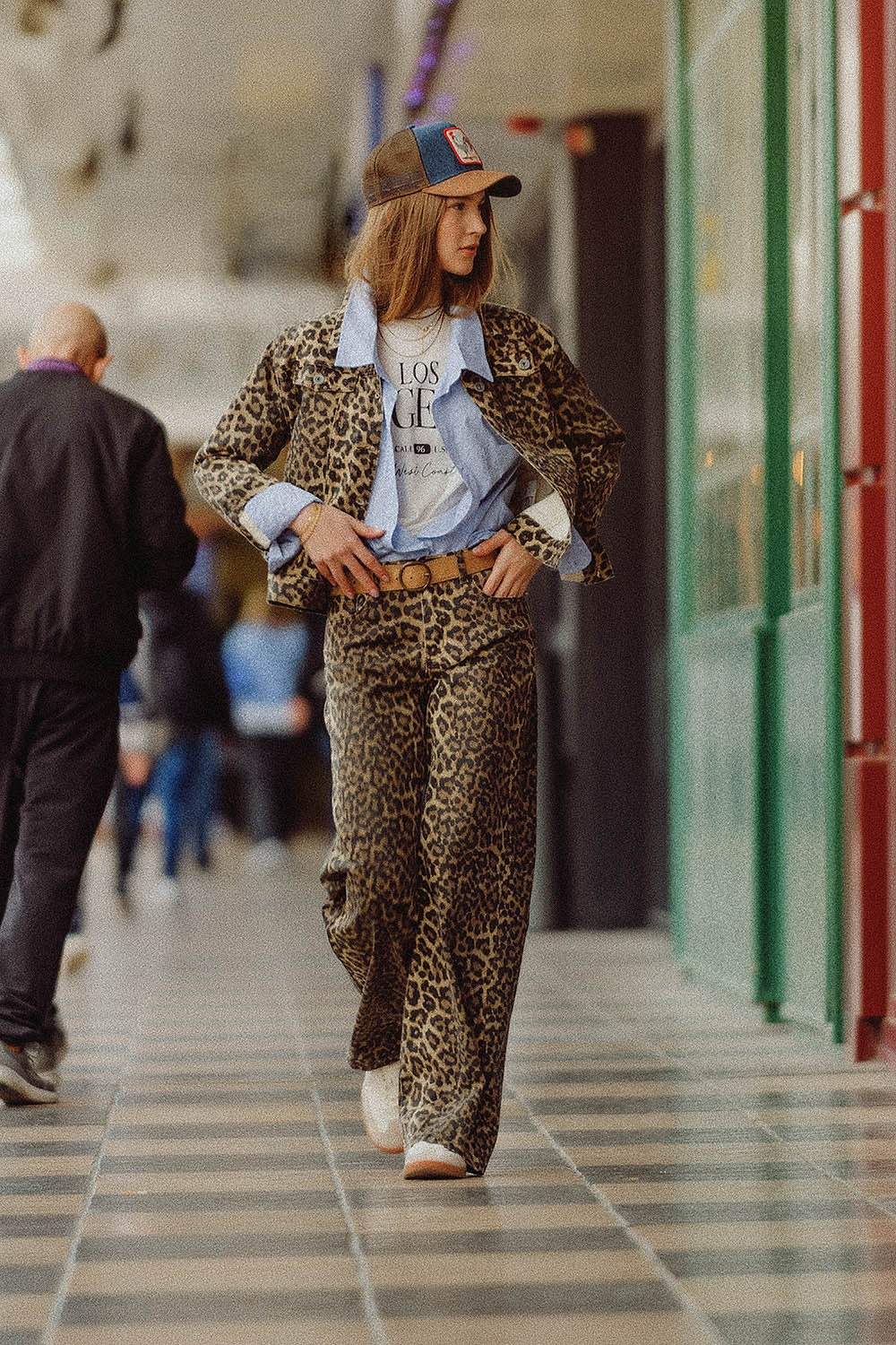 Estampado de leopardo con degradado delantero y trasero Q2