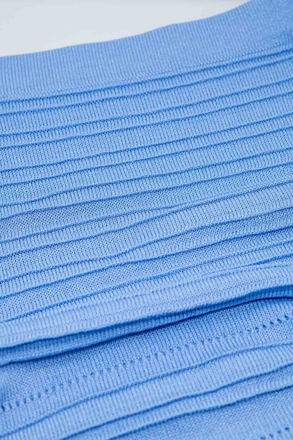 Falda lápiz Midi de punto en azul claro Q2