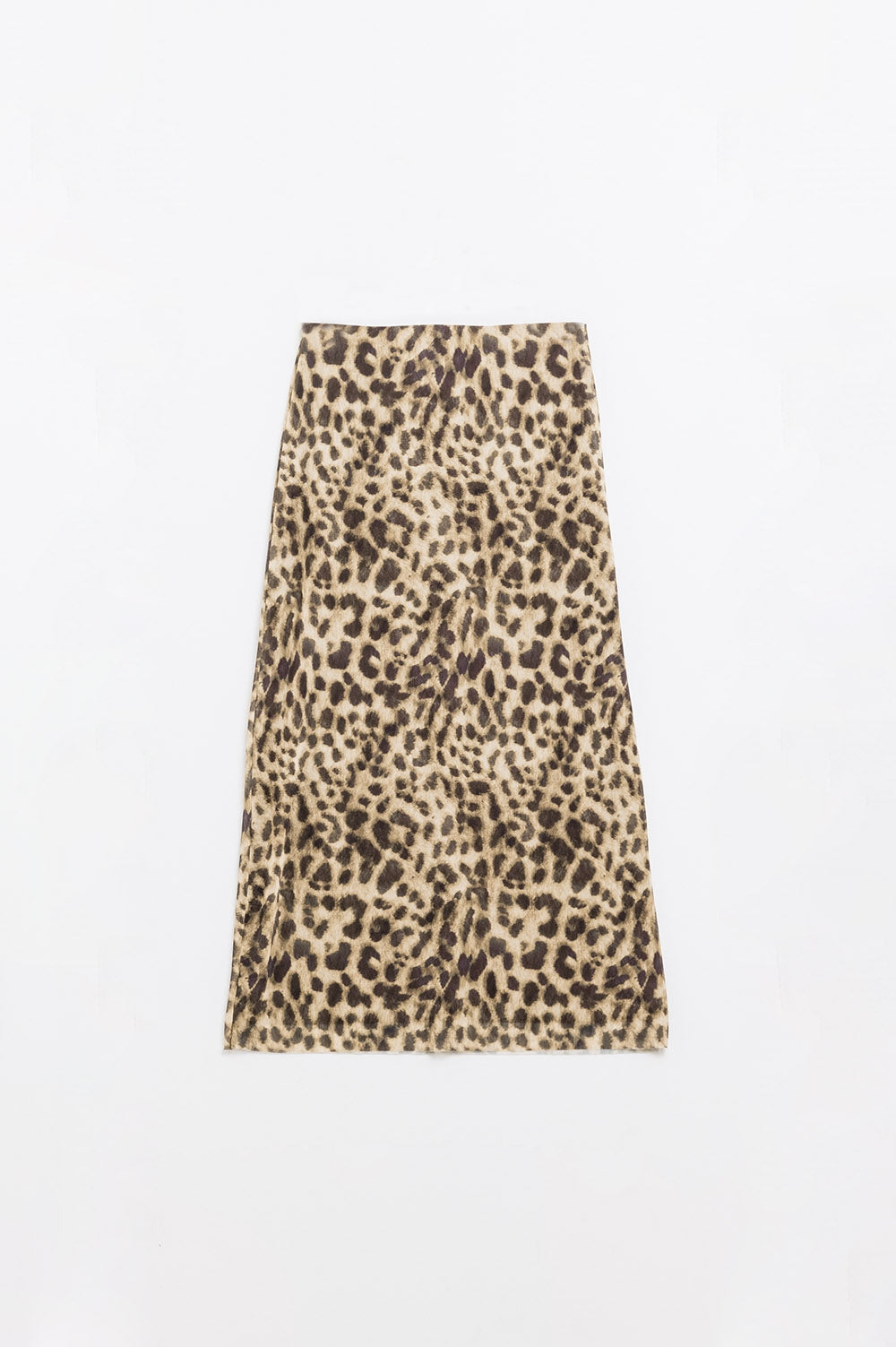 falda larga bodycon midi de leopardo transparente Q2