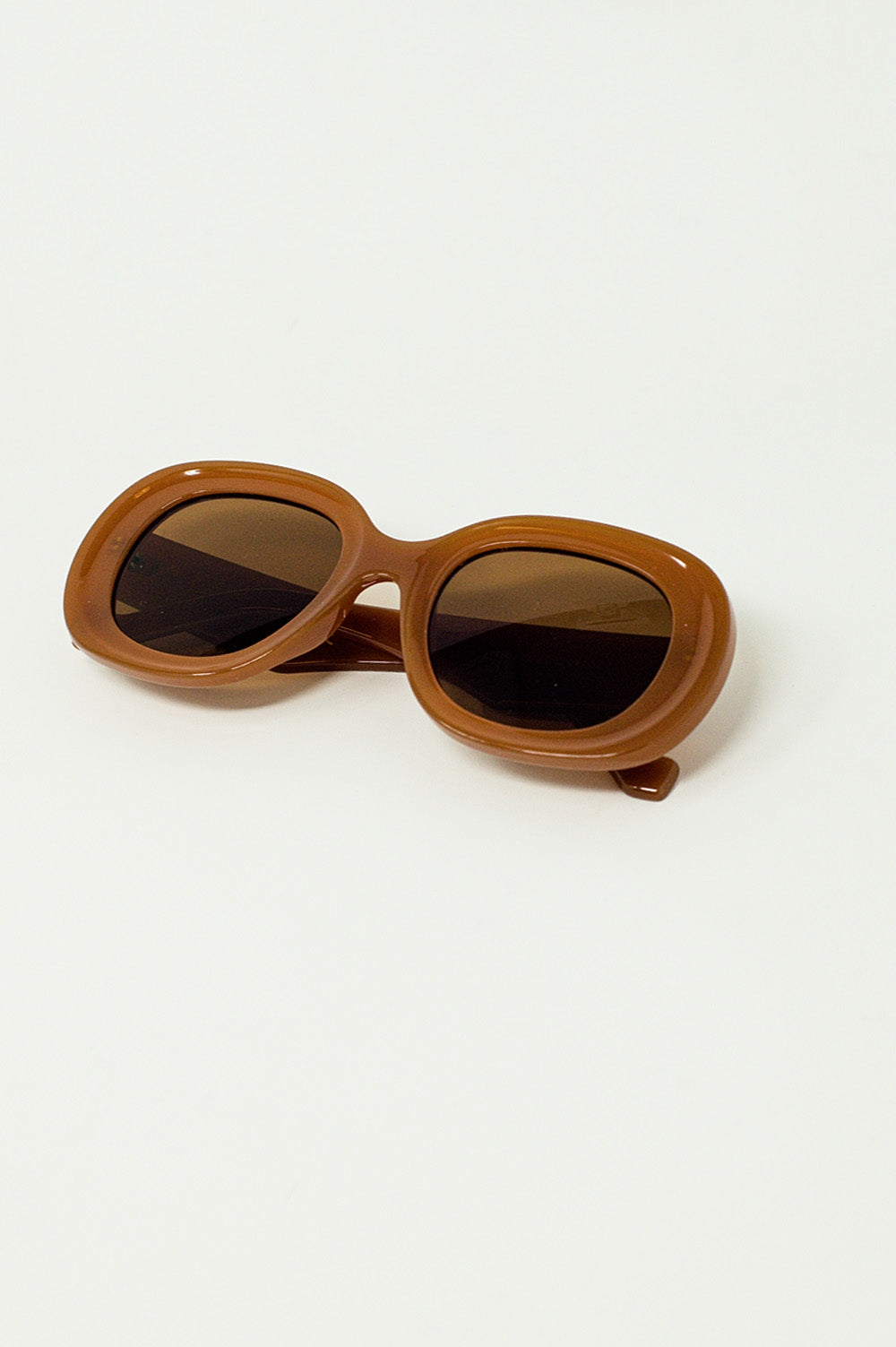 Gafas de sol circulares y grandes en marron Q2