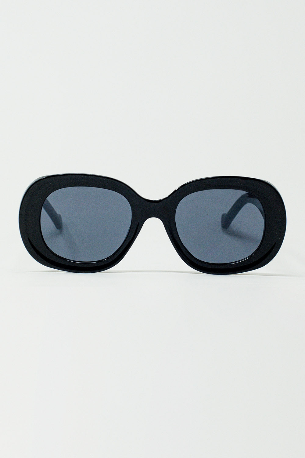 Q2 Gafas de sol circulares y grandes en negro