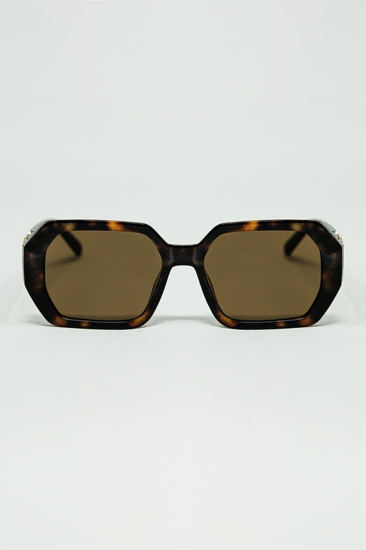Q2 Gafas de sol con forma de diamante en color Ember con lentes tintadas en carey