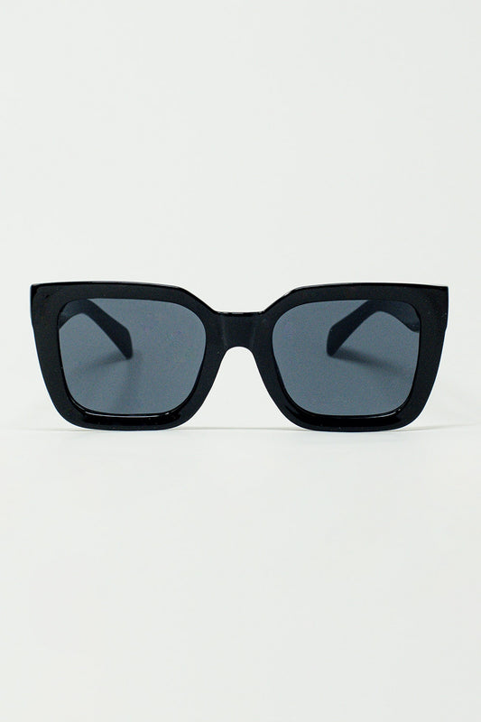 Q2 Gafas de sol cuadradas con cristales oscuros en negro