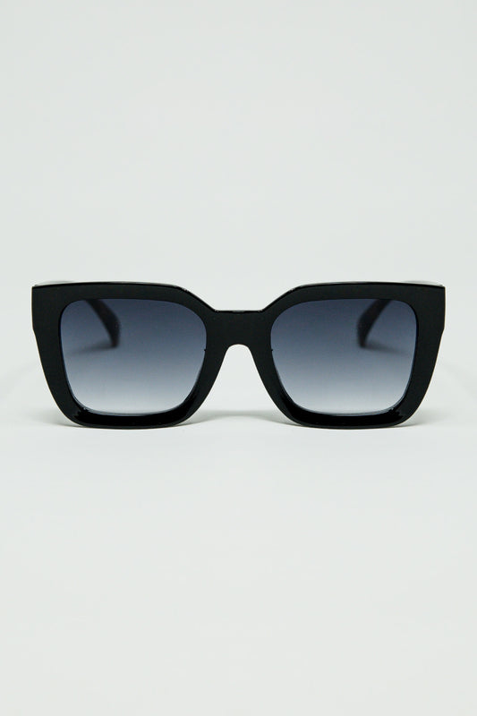 Q2 Gafas de sol cuadradas con estampado animal en el lateral