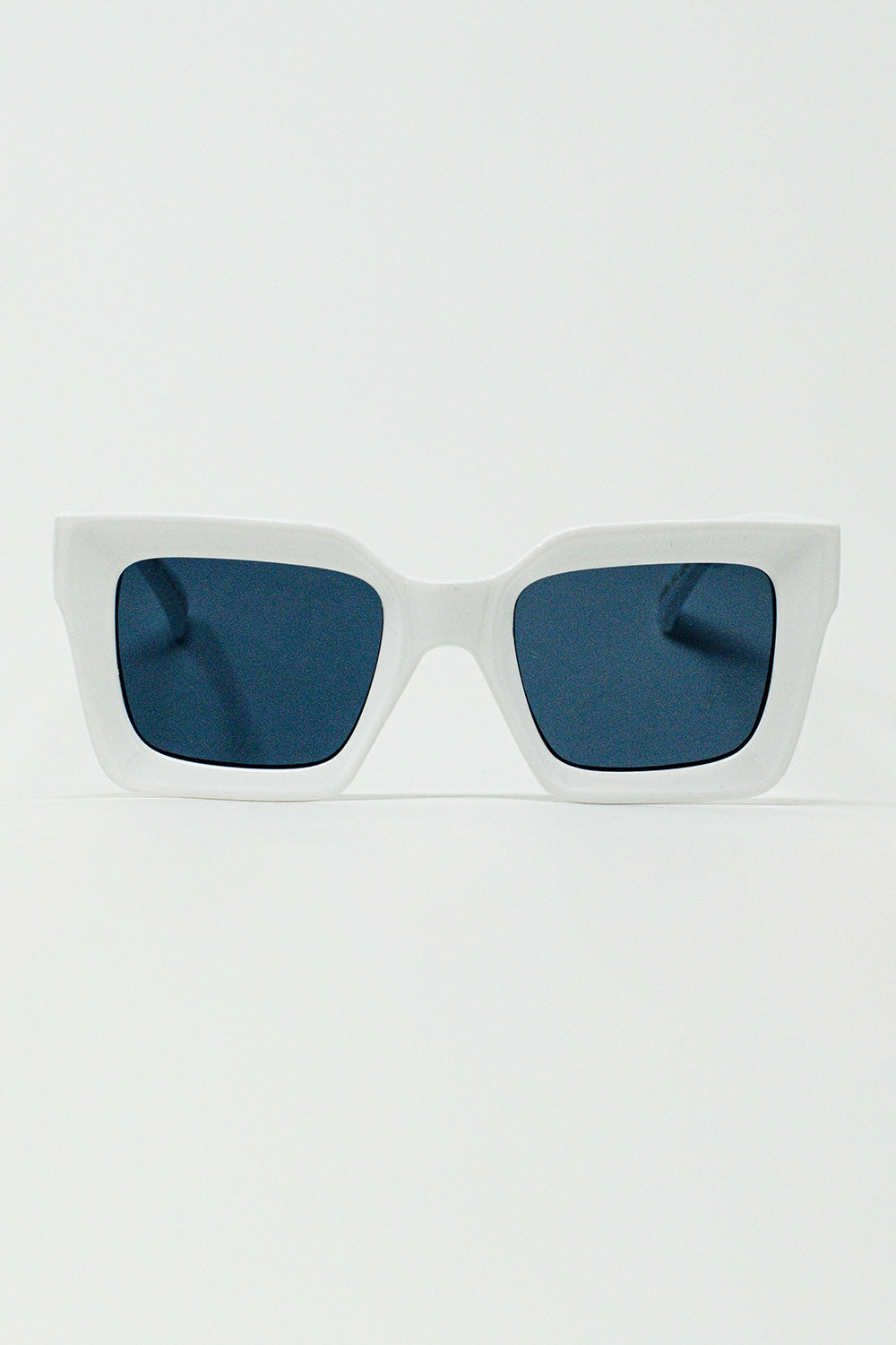 Q2 Gafas de sol cuadradas de los 90 en blanco