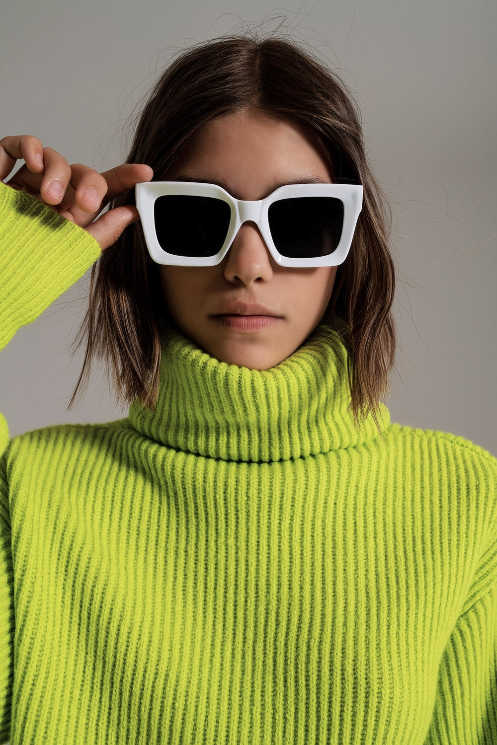 Gafas de sol cuadradas de los 90 en blanco Q2