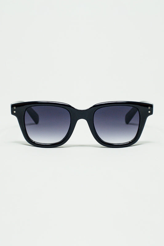 Q2 Gafas de sol cuadradas Delta negras gruesas