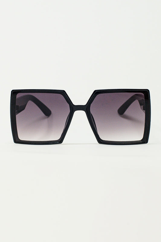 Q2 Gafas de sol cuadradas extragrandes en negro