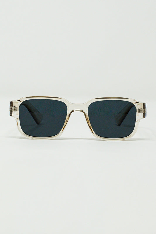 Q2 Gafas de sol cuadradas gruesas en amarillo cristal