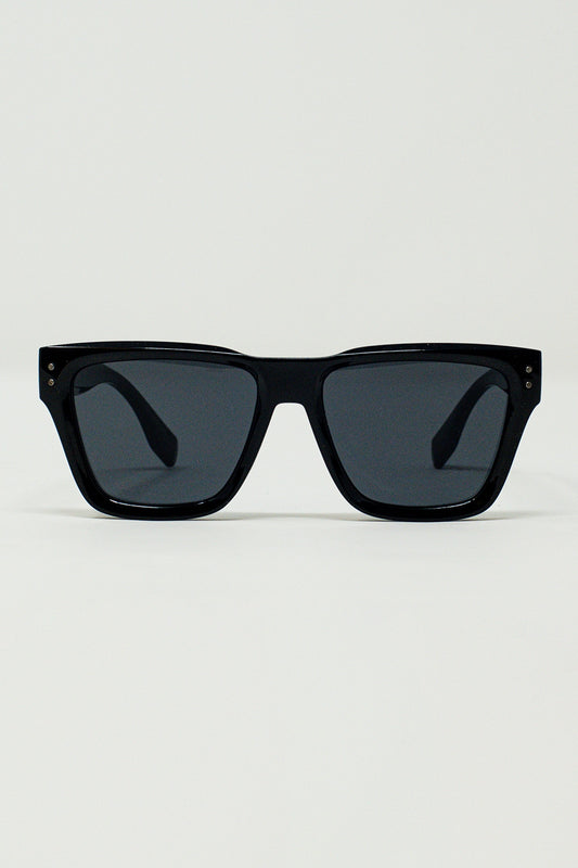 Q2 Gafas de sol cuadradas gruesas negras