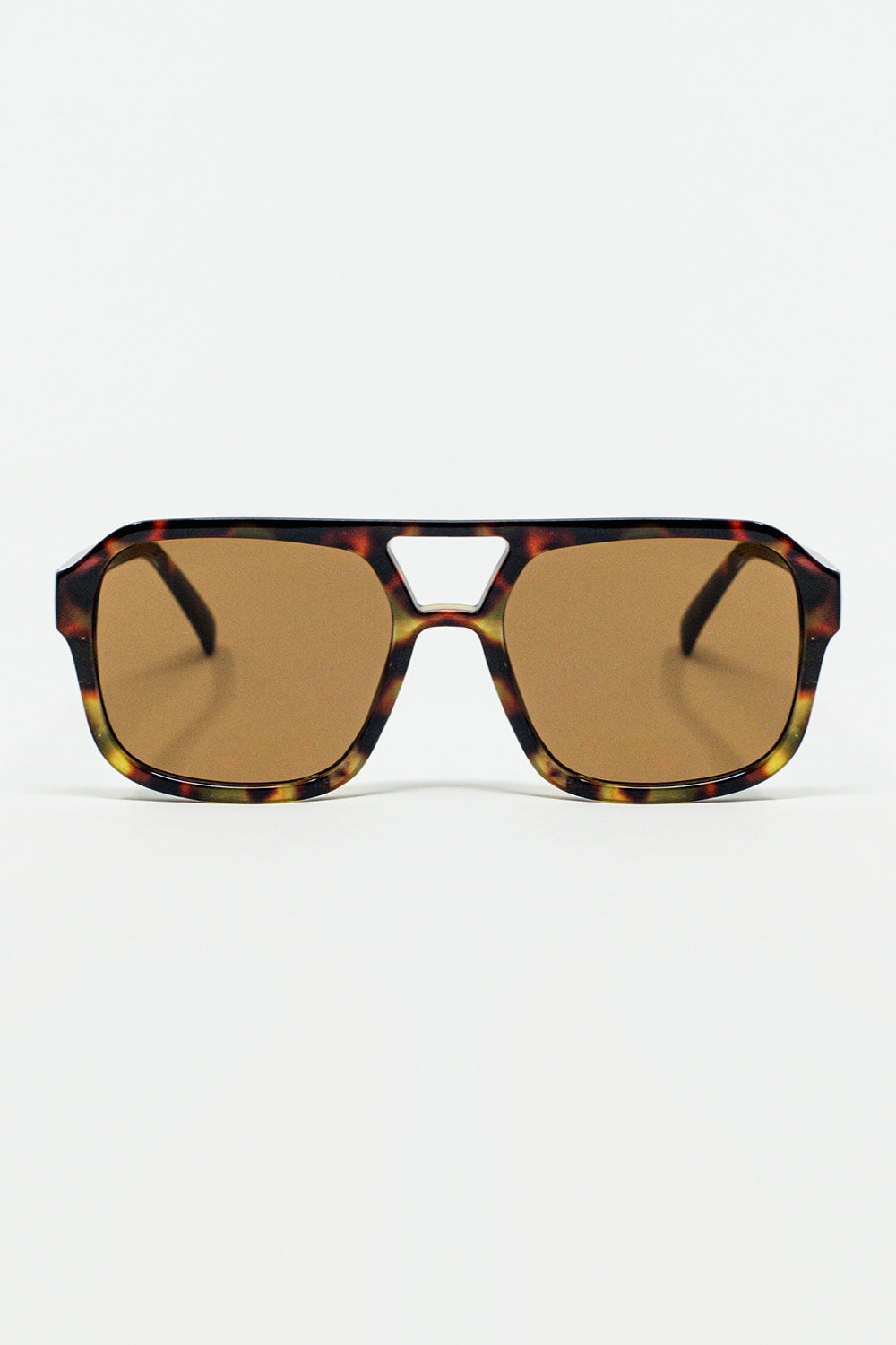 Q2 Gafas de sol de aviador años 70 en carey