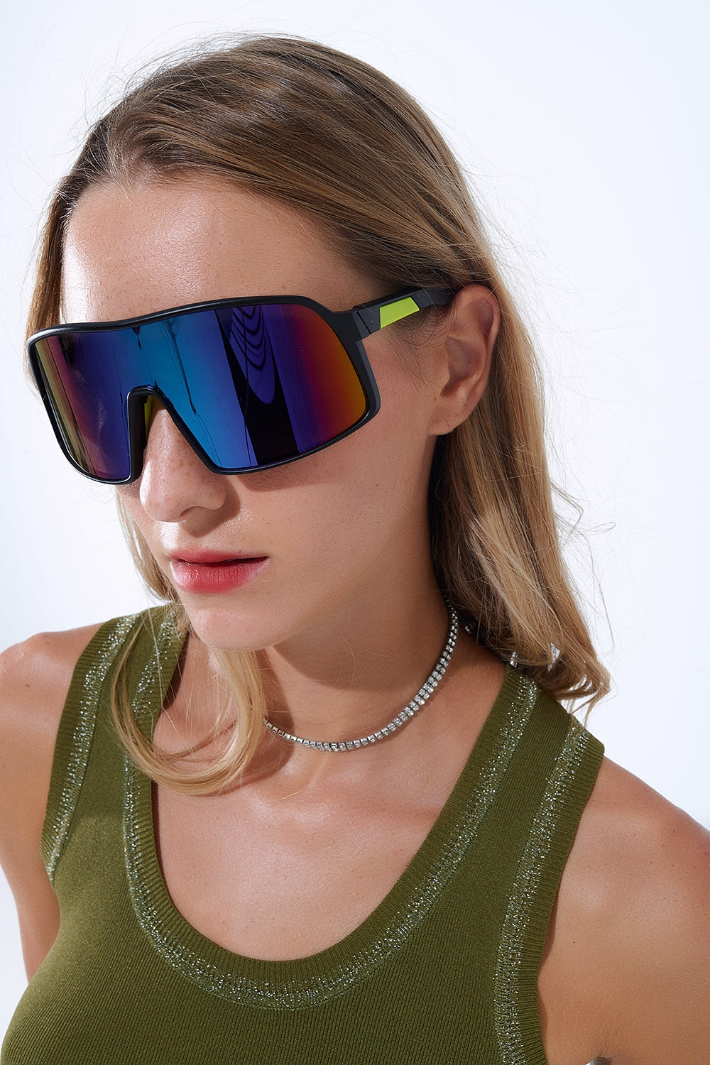 Gafas de sol deportivas polarizadas en azul rojo degradado Q2