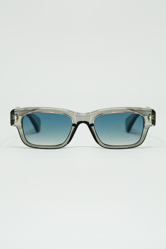 Q2 Gafas de sol grises translúcidas con montura ovalada