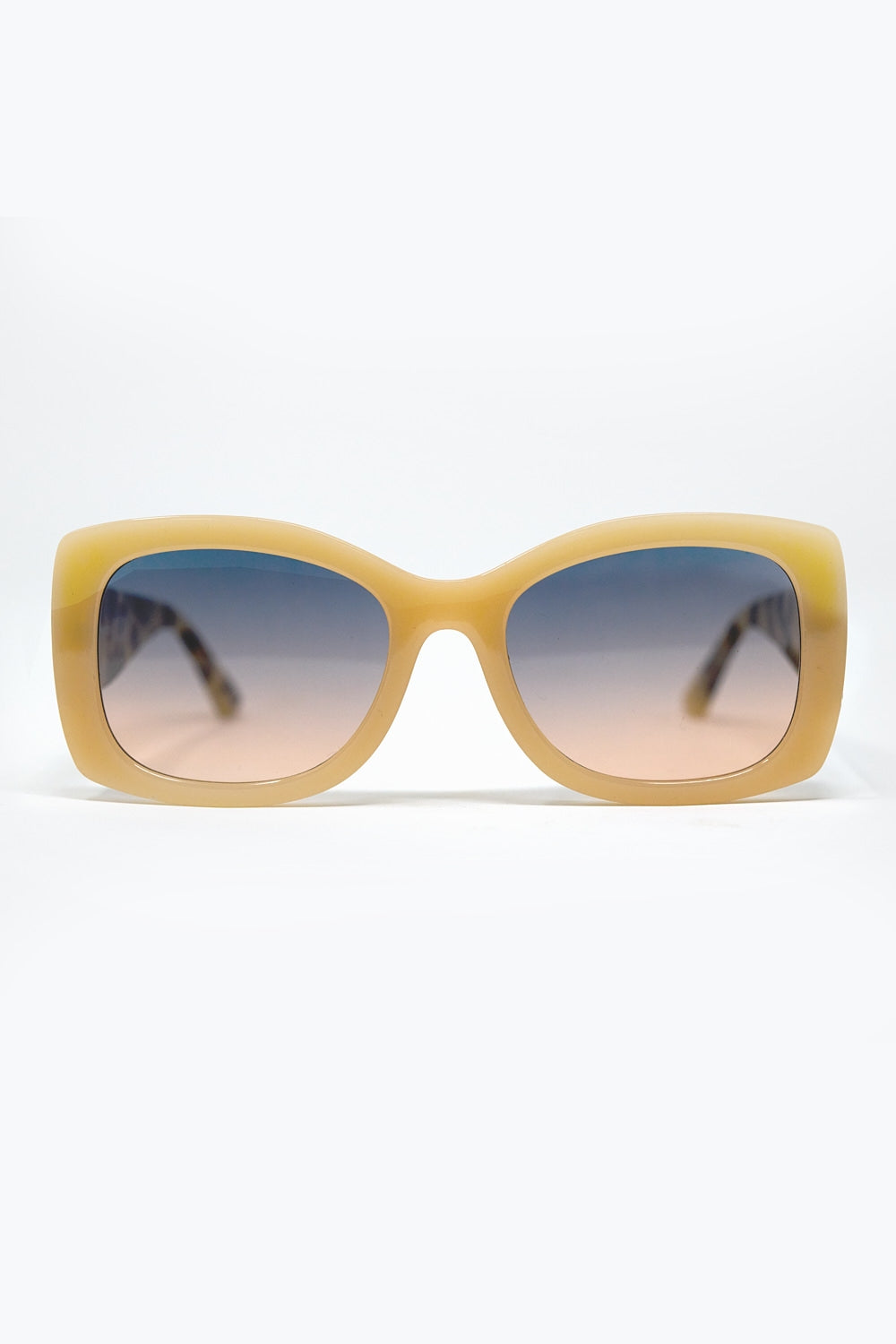 Q2 Gafas de sol ovaladas beige de acetato