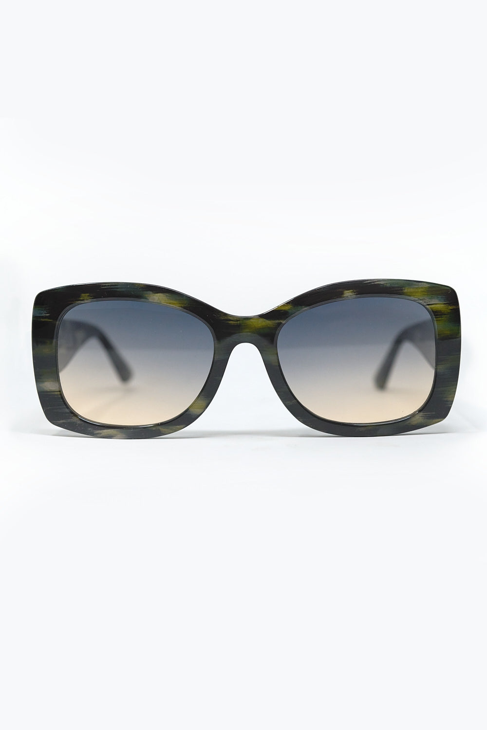 Q2 Gafas de sol ovaladas de acetato en carey verde
