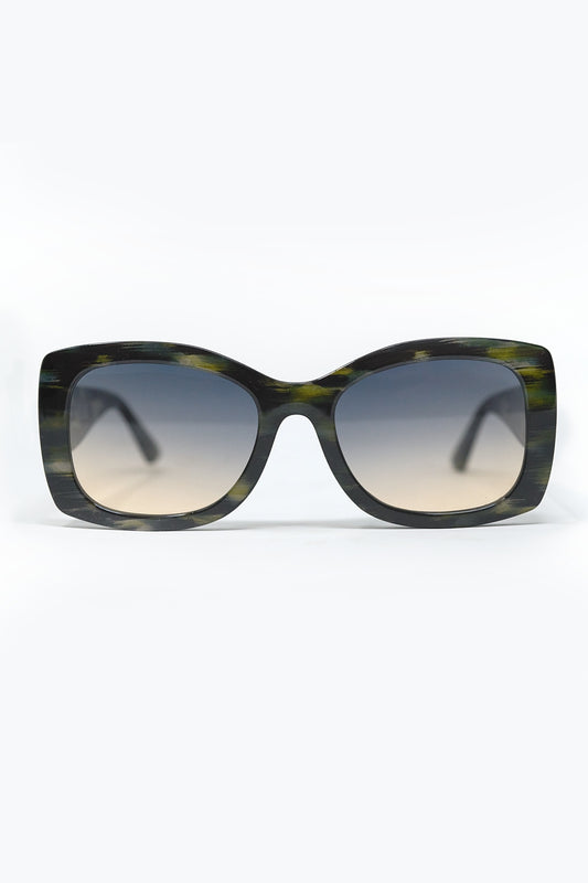 Q2 Gafas de sol ovaladas de acetato en carey verde