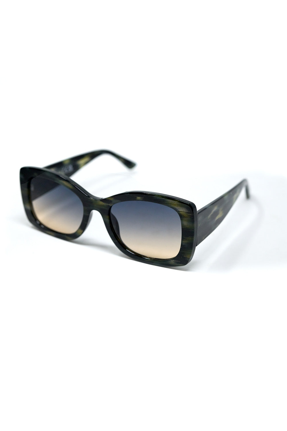 Gafas de sol ovaladas de acetato en carey verde Q2