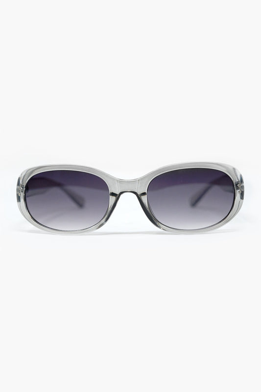 Q2 Gafas de sol ovaladas de acrílico gris