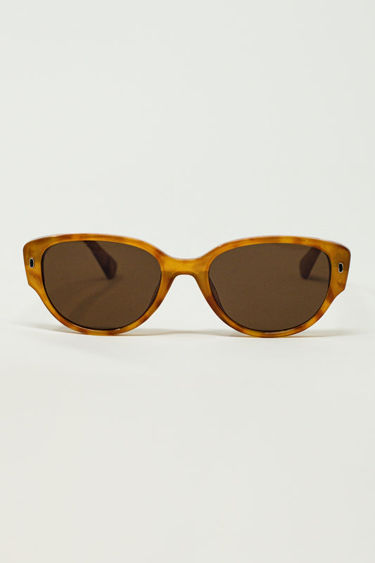 Q2 Gafas de sol ovaladas en carey amarillento claro