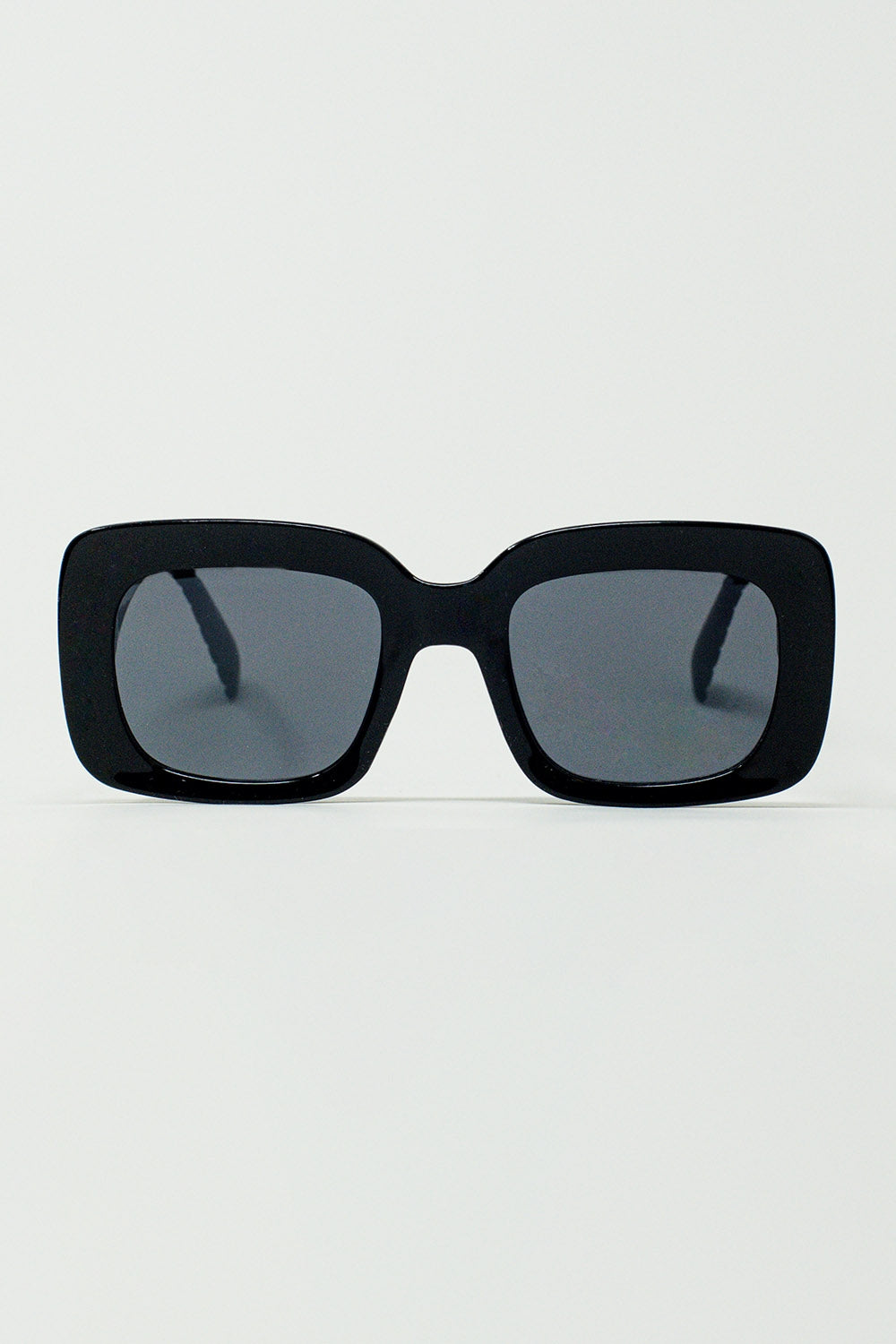 Q2 Gafas de sol ovaladas extragrandes con detalle lateral en negro
