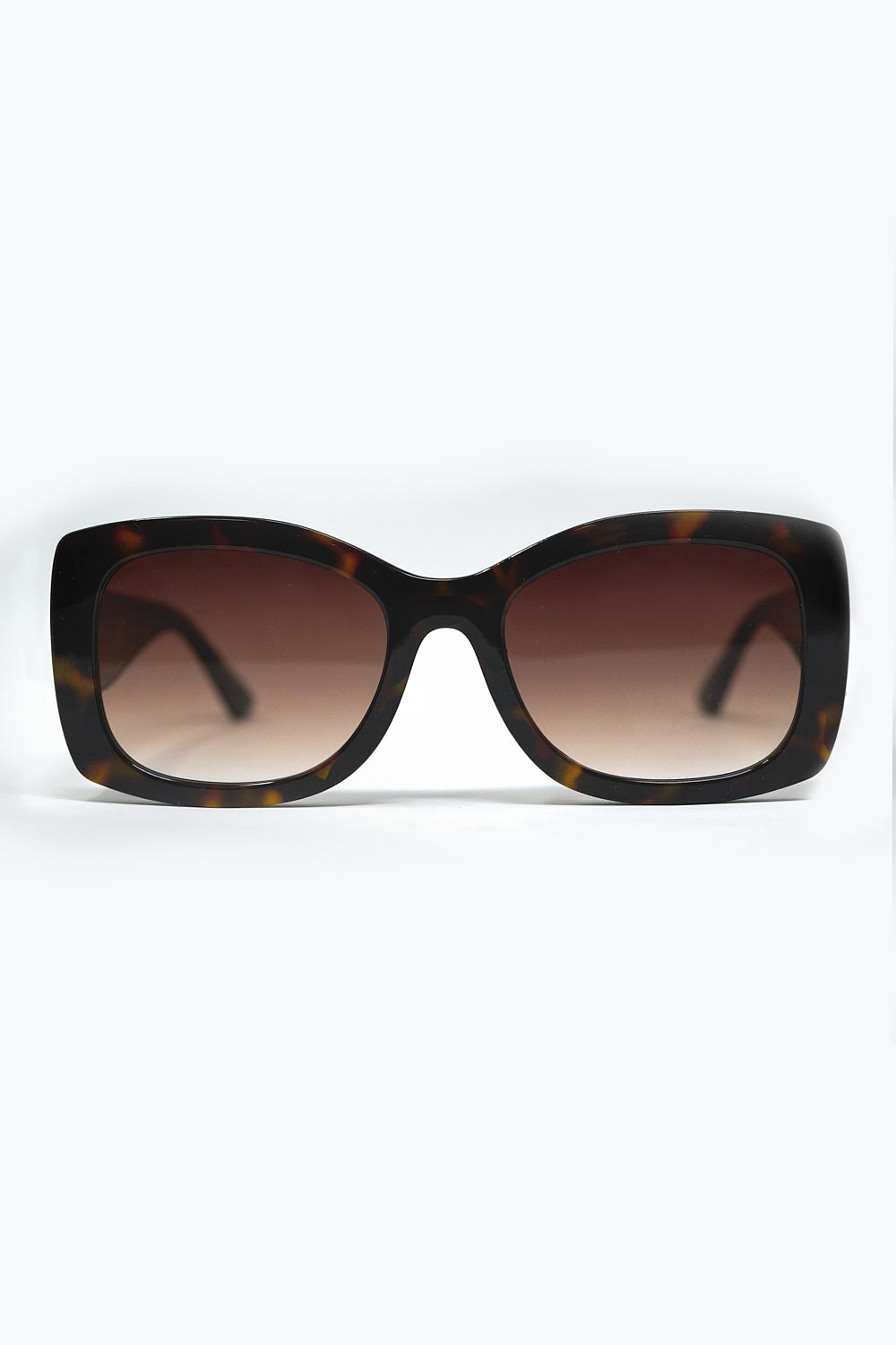 Q2 Gafas de sol ovaladas oversize marrones de acetato