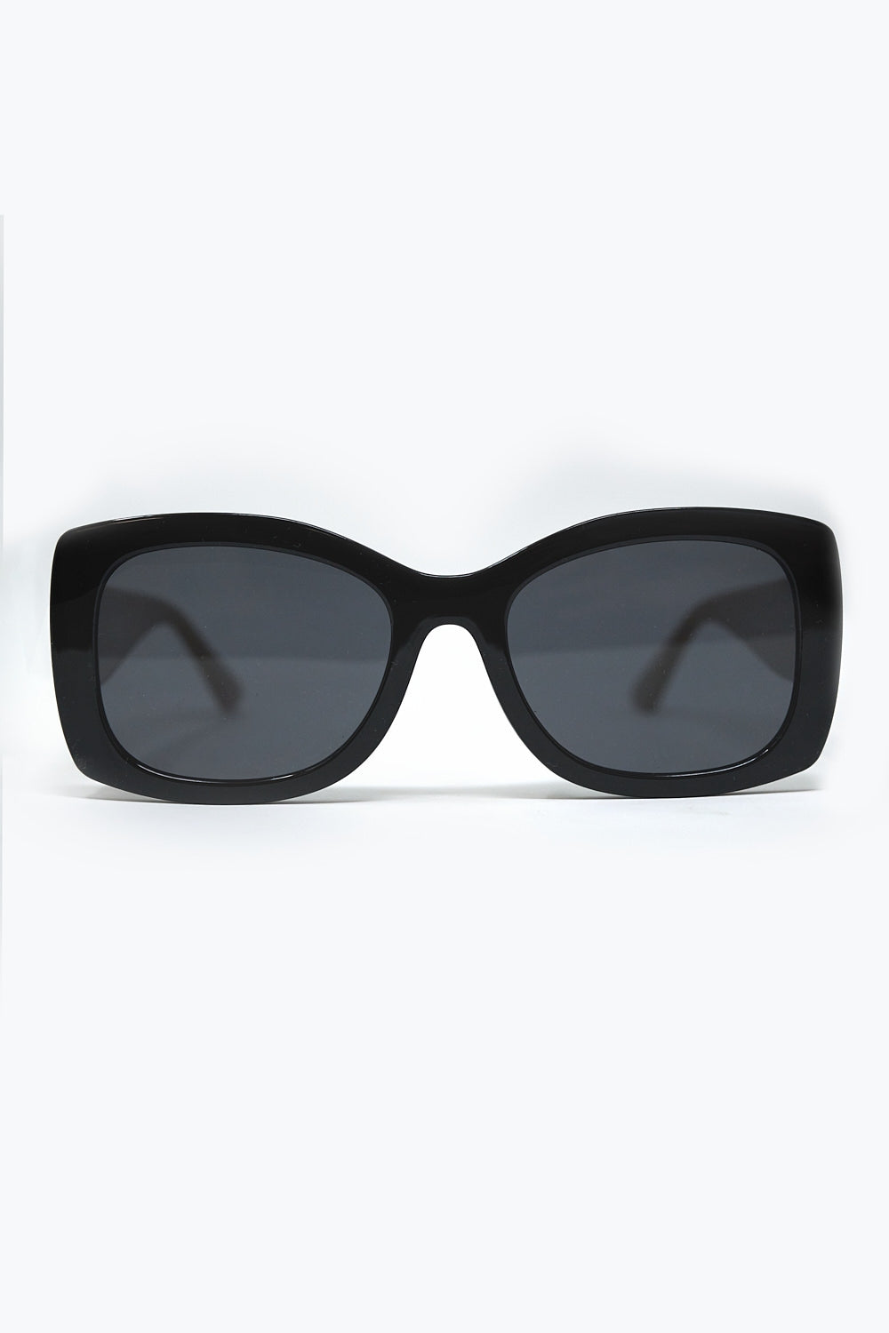 Q2 Gafas de sol ovaladas oversize negras de acetato