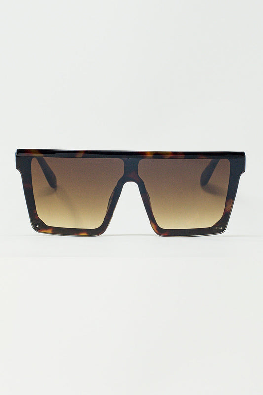 Q2 Gafas de sol Oversized Squared 70's en marrón