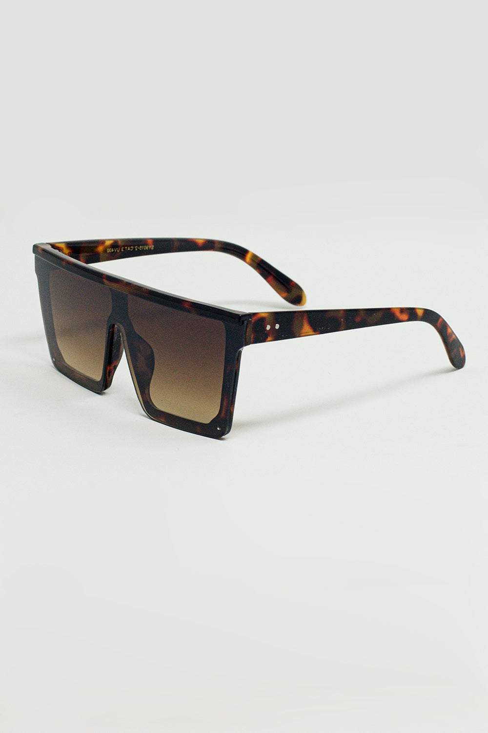 Gafas de sol Oversized Squared 70's en marrón Q2