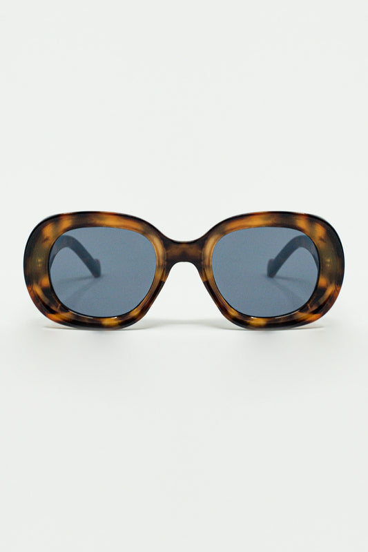 Q2 Gafas de sol polarizadas redondas con lentes oscuras