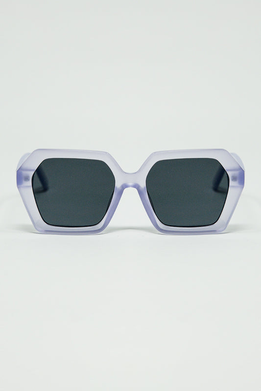 Q2 Gafas de sol rectangulares en color morado translúcido