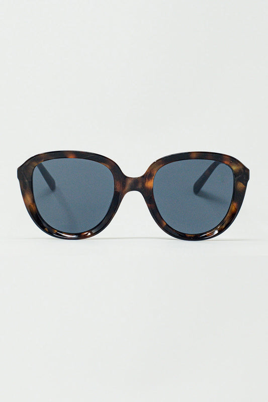 Q2 Gafas de sol redondas en carey oscuro