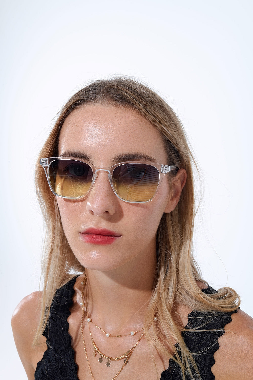 Gafas de sol transparentes degradadas con lentes Sunset Q2