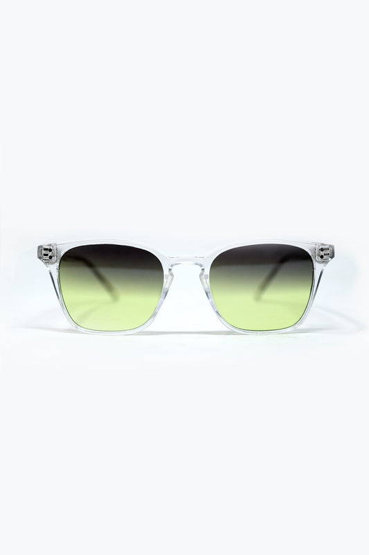 Q2 Gafas de sol transparentes degradadas con lentes Sunset