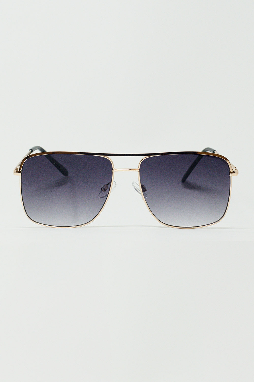 Q2 Gafas de sol vintage de aviador con montura dorada