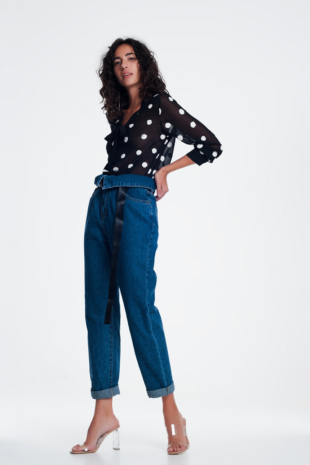Jeans estilo paper bag Q2