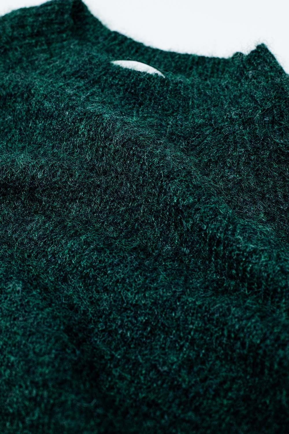 Jersey básico de punto con cuello redondo en verde esmeralda Q2
