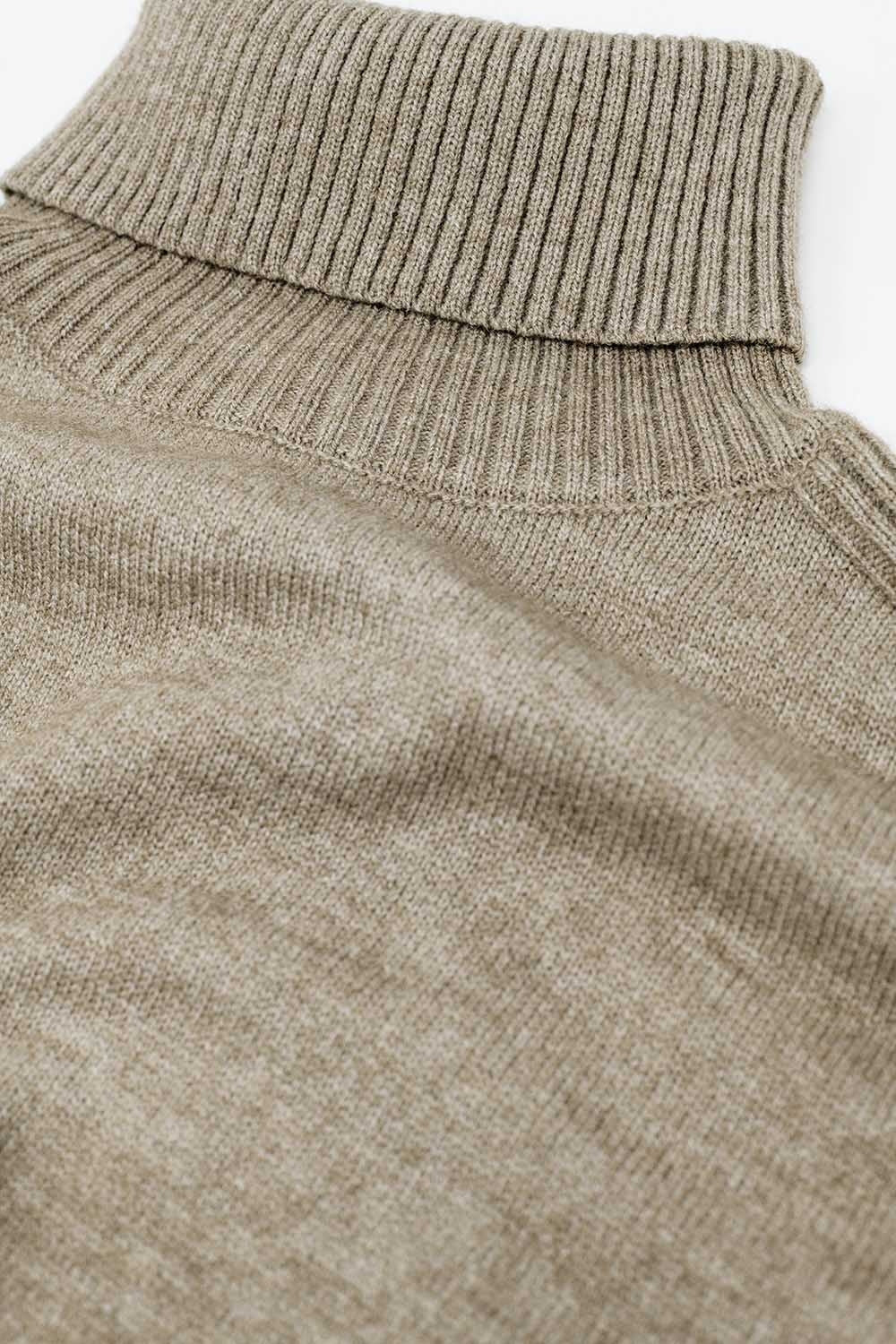 jersey beige ancho con mangas de canalé Q2