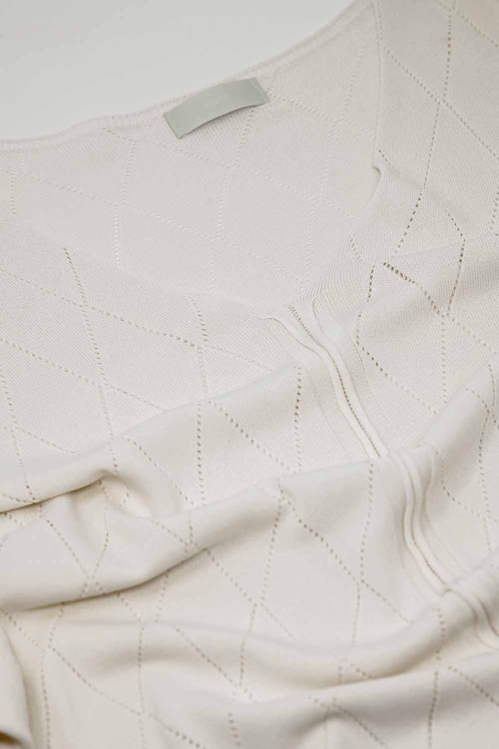 Jersey beige De Manga Corta Con Estampado Argyle Q2