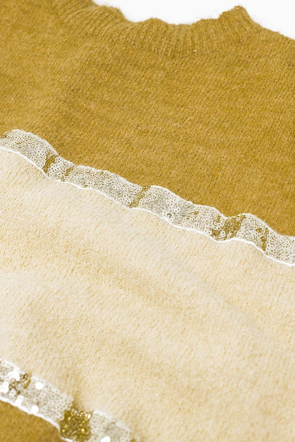 Jersey beige sin mangas con detalle de lentejuelas Q2