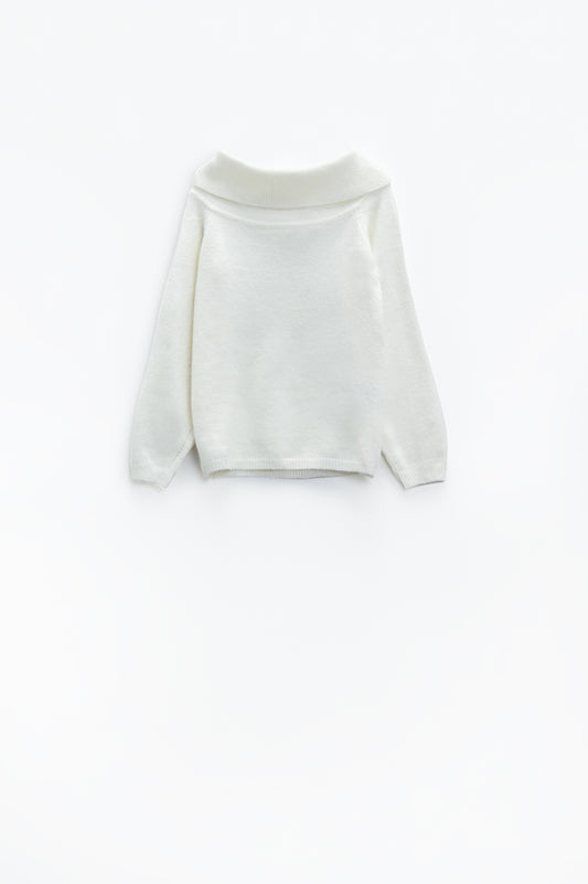 Q2 Jersey blanco con escote barco